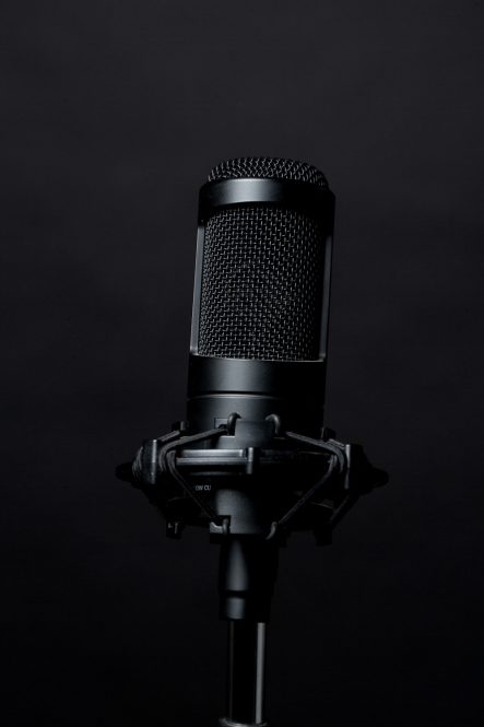 black-standing-microphone